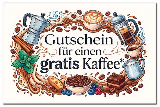 Bild von Gutschein für einen gratis Kaffee