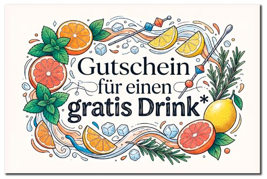 Bild von Gutschein für einen gratis Drink